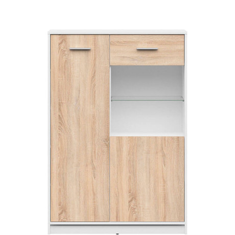 REG1D1W/90 NEPO PLUS BRW Glass-Fronted Cabinet