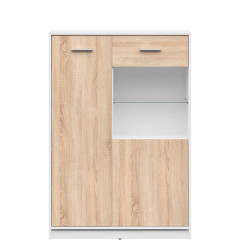 REG1D1W/90 NEPO PLUS BRW Glass-Fronted Cabinet