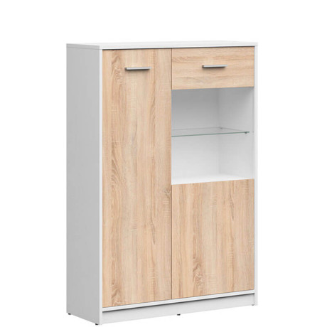 REG1D1W/90 NEPO PLUS BRW Glass-Fronted Cabinet