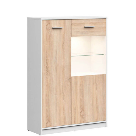 REG1D1W/90 NEPO PLUS BRW Glass-Fronted Cabinet