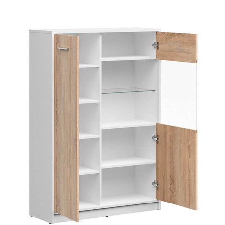 REG1D1W/90 NEPO PLUS BRW Glass-Fronted Cabinet