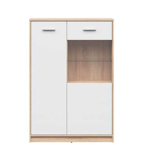 REG1D1W/90 NEPO PLUS BRW Glass-Fronted Cabinet