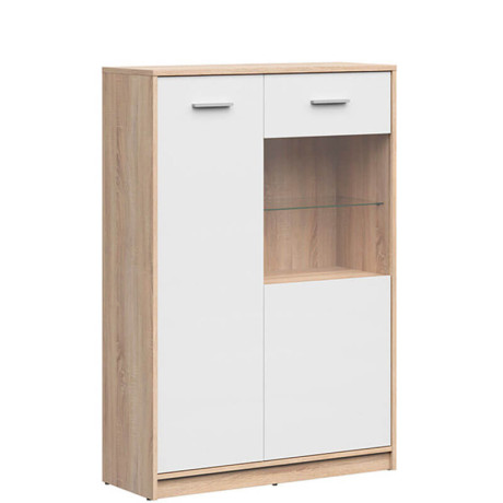 REG1D1W/90 NEPO PLUS BRW Glass-Fronted Cabinet