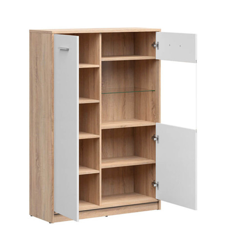 REG1D1W/90 NEPO PLUS BRW Glass-Fronted Cabinet