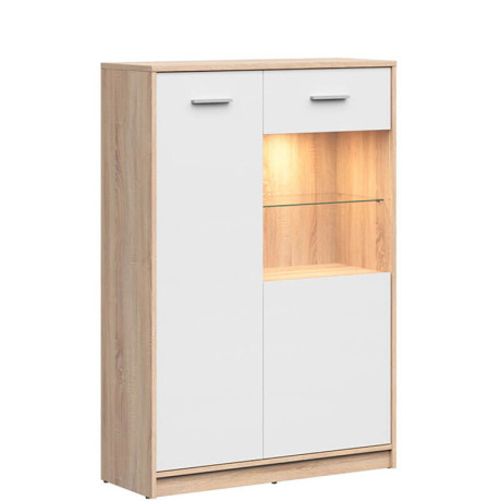 REG1D1W/90 NEPO PLUS BRW Glass-Fronted Cabinet