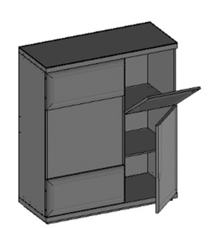 VERANO 1DS1D Right Cabinet with Drink Section MEBIN