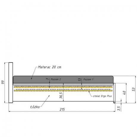 SYNTIA III BRW Upholstered Double Bed 140 White