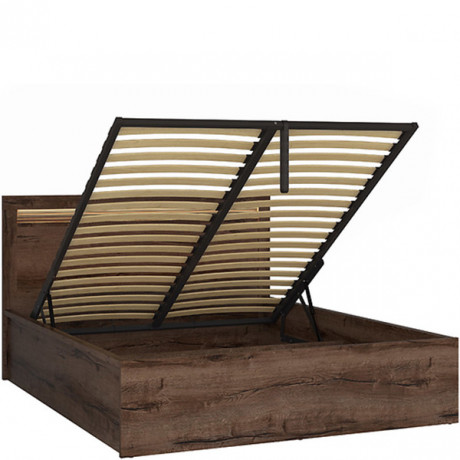 LOZ/160/B BAYLAR BRW Bed with Storage and a Lifting Mechanism