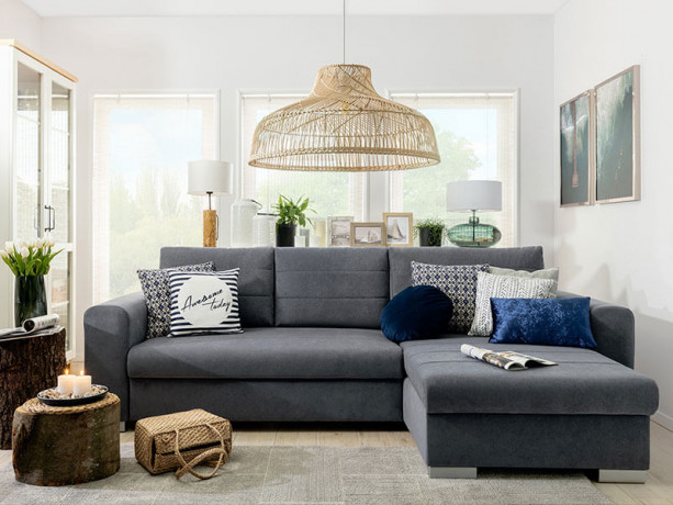 PASIR LUX 3DL BRW Corner Sofa Bed Grey