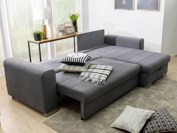PASIR LUX 3DL BRW Corner Sofa Bed Grey