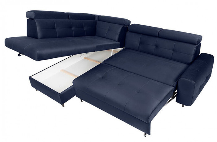 MATRAS 2F BRW Corner Sofa Bed Blue