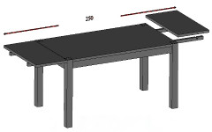 CORINO Table 160-250 with Side Top Extention MEBIN
