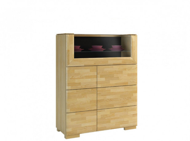 ROSSANO 2D Glass-Fronted Chest with Drink Section MEBIN