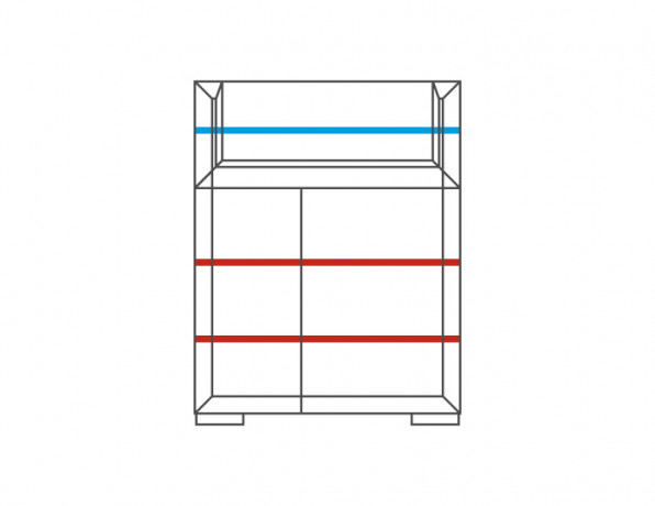 ROSSANO 2D Glass-Fronted Chest with Drink Section MEBIN