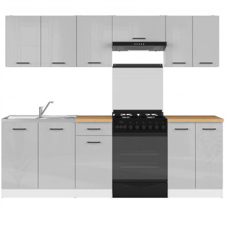 JUNONA LINE 240 BBL Kitchen Set Grey Gloss
