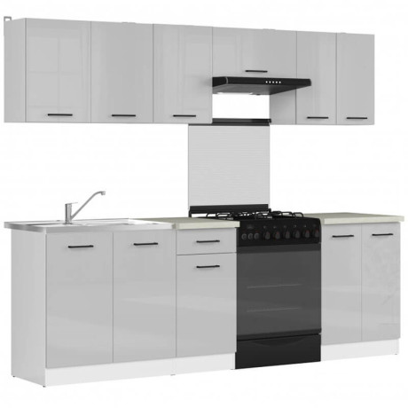 JUNONA LINE 240 BBL Kitchen Set Grey Gloss