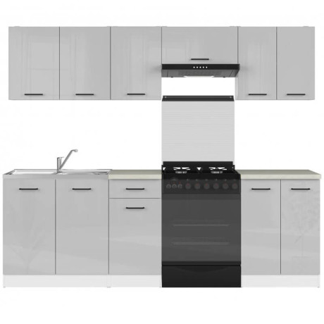 JUNONA LINE 240 BBL Kitchen Set Grey Gloss