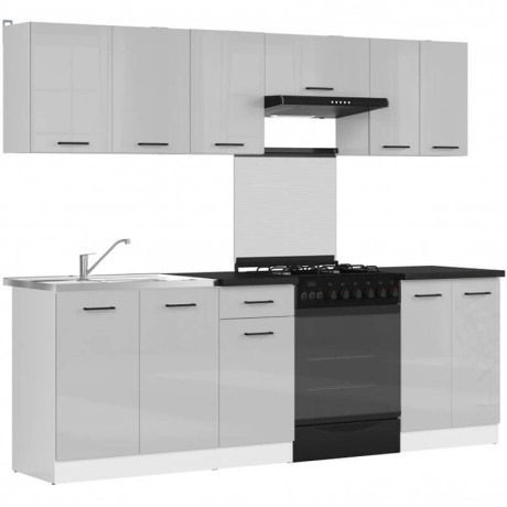 JUNONA LINE 240 BBL Kitchen Set Grey Gloss