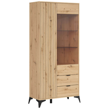REG1D1W2S LAMEA BRW Glass-Fronted Cabinet