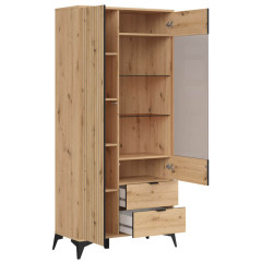 REG1D1W2S LAMEA BRW Glass-Fronted Cabinet