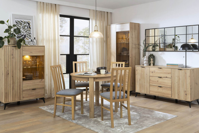 REG1D1W2S LAMEA BRW Glass-Fronted Cabinet