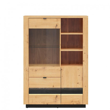 REG1D1W2S/15/10 OSTIA BRW Glass-Fronted Cabinet