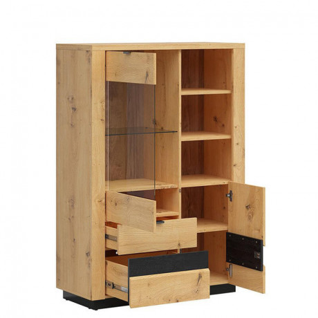 REG1D1W2S/15/10 OSTIA BRW Glass-Fronted Cabinet