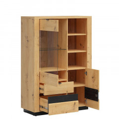 REG1D1W2S/15/10 OSTIA BRW Glass-Fronted Cabinet