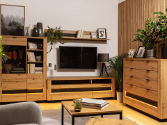 REG1D1W2S/15/10 OSTIA BRW Glass-Fronted Cabinet
