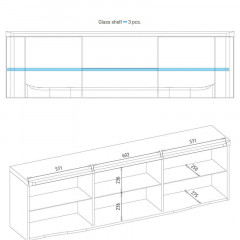 RIVA 2DS MEBIN Wide Wall Glass-Fronted Cabinet