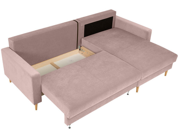 RIMI LUX 3DL BRW Corner Sofa Bed Pink