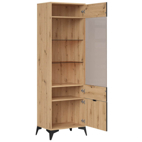 REG1D1W LAMEA BRW Glass-Fronted Cabinet