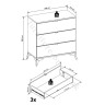 KOM3S GLAMOUR BRW Chest of Drawers