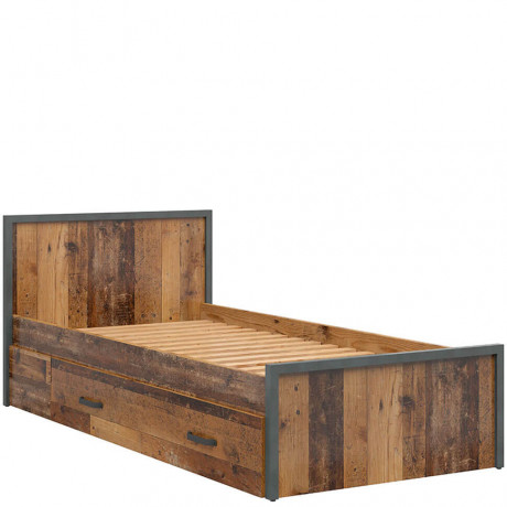 LOZ/90-SZU WESTON BRW Bed with Storage
