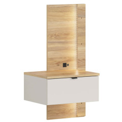 KOM1S/L GLAMOUR BRW Left Bedside Table USB LED