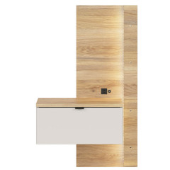 KOM1S/L GLAMOUR BRW Left Bedside Table USB LED