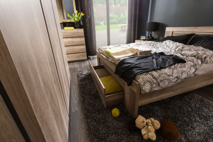 LOZ/160 ANTICCA BRW King Size Bed with Storage