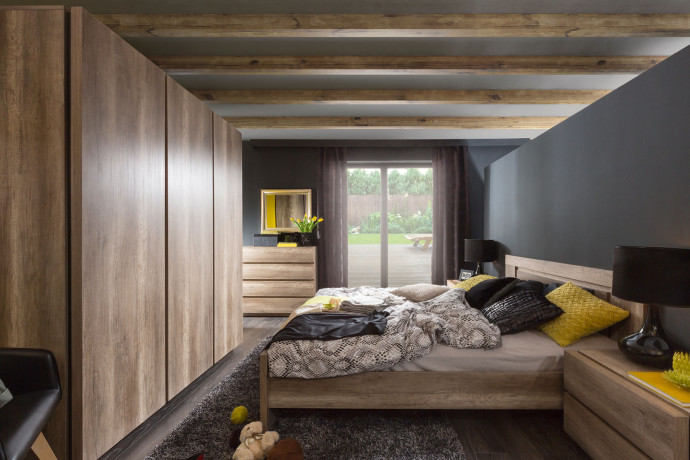 LOZ/160 ANTICCA BRW King Size Bed with Storage