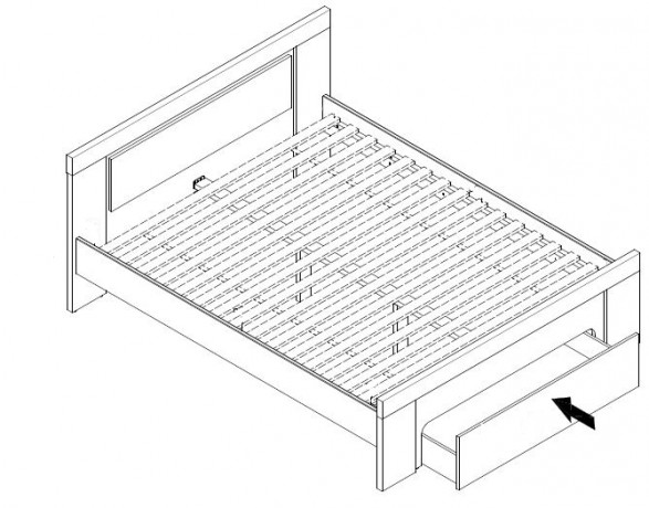 LOZ/160 ANTICCA BRW King Size Bed with Storage
