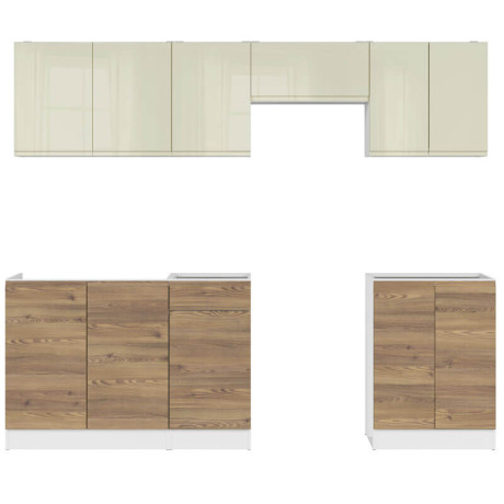 JUNONA LINE 240 BBL Kitchen Set Sibiu Gold Larch / Vanilla Gloss