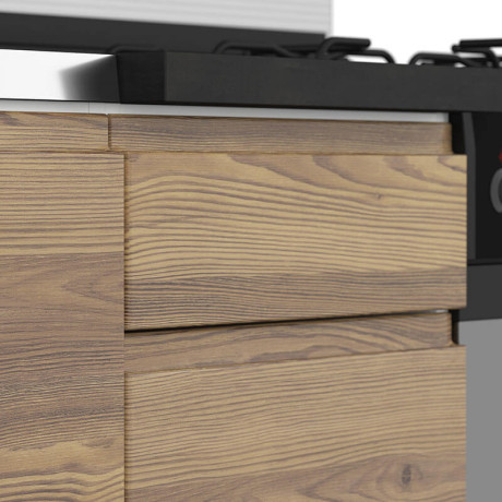 JUNONA LINE 240 BBL Kitchen Set Sibiu Gold Larch / Vanilla Gloss