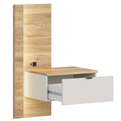 KOM1S/R GLAMOUR BRW Right Bedside Table USB LED