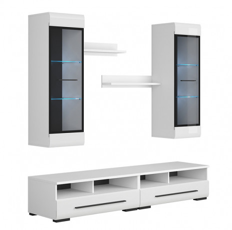 FEVER 3 BRW Living Room Furniture Set White Gloss