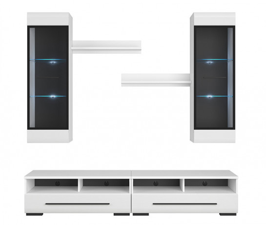 FEVER 3 BRW Living Room Furniture Set White Gloss