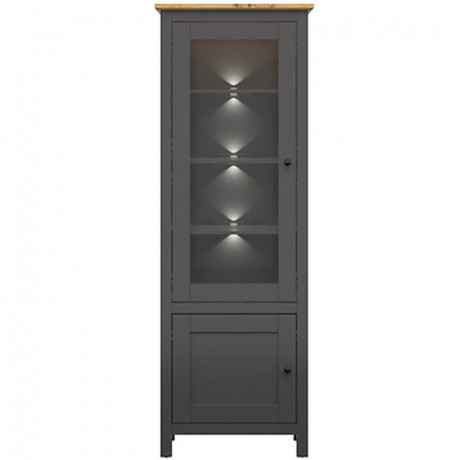 REG1W1D/20/7 HESEN BRW Glass-Fronted Cabinet