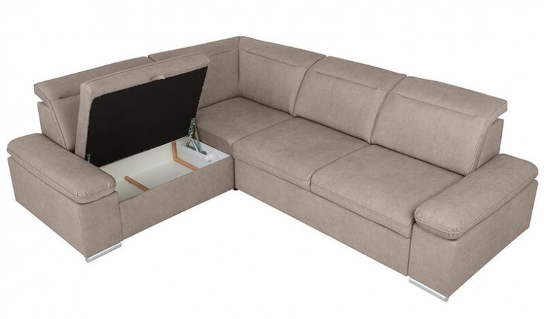 DARBY 2F BRW Corner Sofa Bed Beige