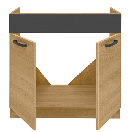 SEMI LINE 260 VER 2 Kitchen Set Reveal Oak / Volcanic Black