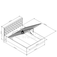 LOZ/160/B GLAMOUR BRW King Size Lift Up Storage Bed