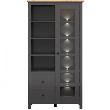 REG1W2S/20/11 HESEN BRW Glass-Fronted Cabinet