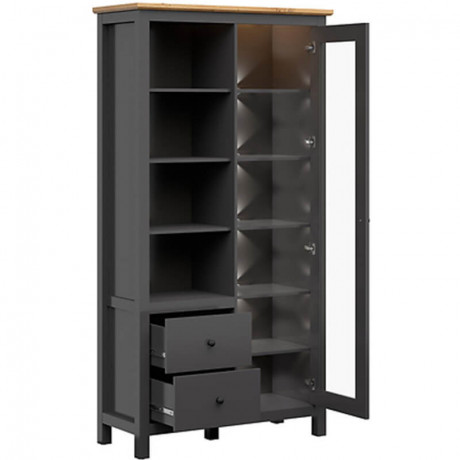 REG1W2S/20/11 HESEN BRW Glass-Fronted Cabinet